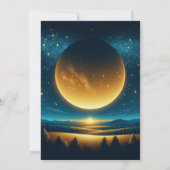Goldene Kosmische Horizont-Hochzeit Einladung (Rückseite)