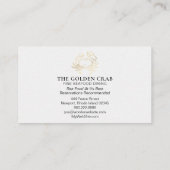 *~* goldene Krabben-feines Speisen durch das Visitenkarte (Rückseite)