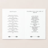 Goldene Kräne Elegantes Beerdigungsprogramm Folienkarte (Innenseite)