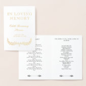 Goldene Kräne Elegantes Beerdigungsprogramm Folienkarte (Anzeige)