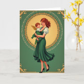 Goldene Kranz Mutter Kind Karte (Gelbe Blume)