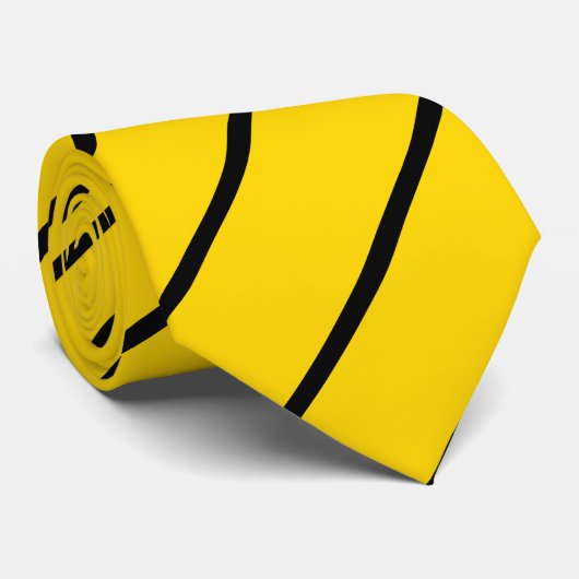 Goldene Krawatte mit schwarzen Streifen (Gerollt)