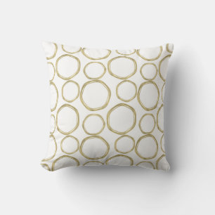 Goldene Kreise auf Weiß Modern Chic Kissen