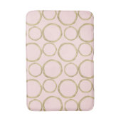 Goldene Kreise & Blushing Pink Moderne Moderne Mod Badematte (Vorderseite Vertikal)