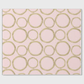 Goldene Kreise & Blushing Pink Moderne Moderne Mod Geschenkpapier (Flach)