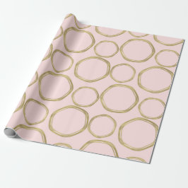 Goldene Kreise & Blushing Pink Moderne Moderne Mod Geschenkpapier
