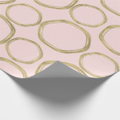 Goldene Kreise & Blushing Pink Moderne Moderne Mod Geschenkpapier (Ecke)