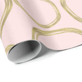Goldene Kreise & Blushing Pink Moderne Moderne Mod Geschenkpapier (Rolleneckpunkt)