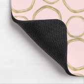 Goldene Kreise & Blushing Pink Moderne Moderne Mod Mousepad (Ecke)