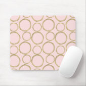 Goldene Kreise & Blushing Pink Moderne Moderne Mod Mousepad (Mit Mouse)