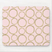 Goldene Kreise & Blushing Pink Moderne Moderne Mod Mousepad (Vorne)