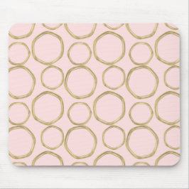Goldene Kreise & Blushing Pink Moderne Moderne Mod Mousepad