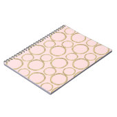 Goldene Kreise & Blushing Pink Moderne Moderne Mod Notizblock (Linke Seite)