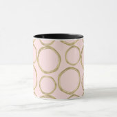 Goldene Kreise & Blushing Pink Moderne Moderne Mod Tasse (Zentrum)