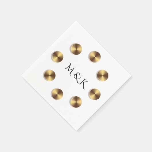 Goldene Kreise - Design. Monogramm. Serviette (Ecke)