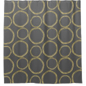 Goldene Kreise & Grau Moderne Trends Duschvorhang (Vorderseite)