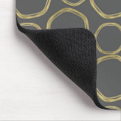 Goldene Kreise & Grau Moderne Trends Mousepad (Ecke)