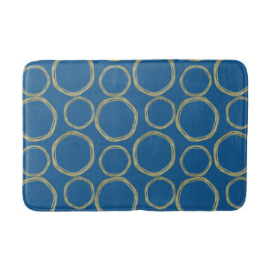 Goldene Kreise & Helle Blaue Moderne Trendige Badematte