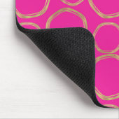 Goldene Kreise & Hot Pink Bright Bold Modern Mousepad (Ecke)