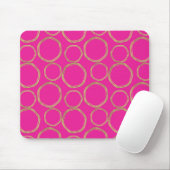 Goldene Kreise & Hot Pink Bright Bold Modern Mousepad (Mit Mouse)