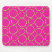 Goldene Kreise & Hot Pink Bright Bold Modern Mousepad (Vorne)