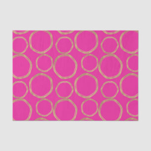 Goldene Kreise & Hot Pink Bright Bold Modern Seidenpapier