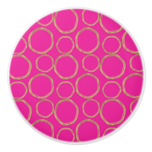 Goldene Kreise & Hot Pink Glam Moderne Mode Keramikknauf