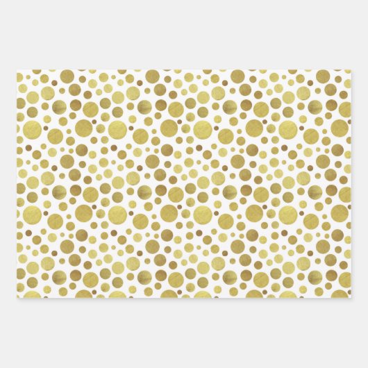 Goldene Kreise in Weiß Geschenkpapier Set (Vorderseite 3)