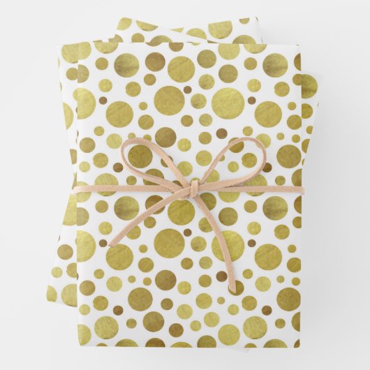 Goldene Kreise in Weiß Geschenkpapier Set (Beispiel)