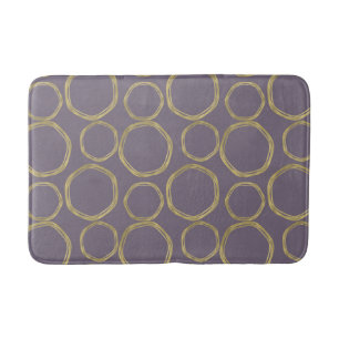 Goldene Kreise & Rustikales Braunviolett Modern Tr Badematte