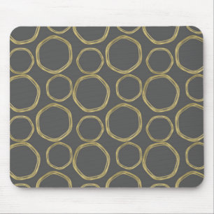 Goldene Kreise und graue moderne Trends Mousepad