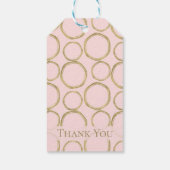 Goldene Kreise und rosafarbener Rosa Moderner, tre Geschenkanhänger (Rückseite)