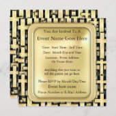 Goldene Kreuze Einladung (Vorne/Hinten)