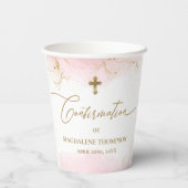 Goldene Kreuzname Girl-Bestätigung Pappbecher (Rückseite)