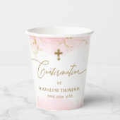 Goldene Kreuzname Girl-Bestätigung Pappbecher (Vorderseite)