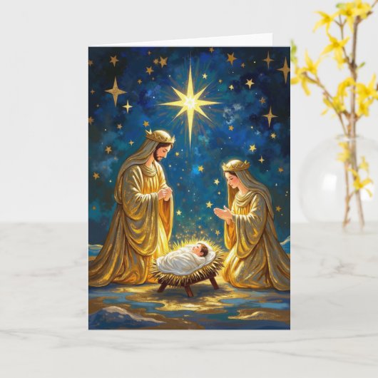 Goldene Krippe Karte (Gelbe Blume)