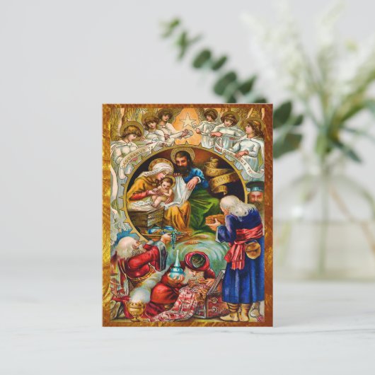 Goldene Krippe Postkarte (Stehend Vorderseite)