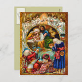 Goldene Krippe Postkarte (Vorne/Hinten)