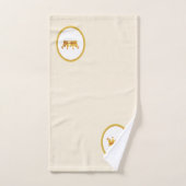 Goldene Krone auf beigem Sand Badhandtuch Set (Handtuch)