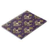 Goldene Krone Fleur-de-lis Regales Lila Muster Kun Notizblock (Linke Seite)