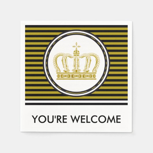 Goldene Krone + Ihr Hintergrund & Ihre Ideen Serviette (Vorderseite)