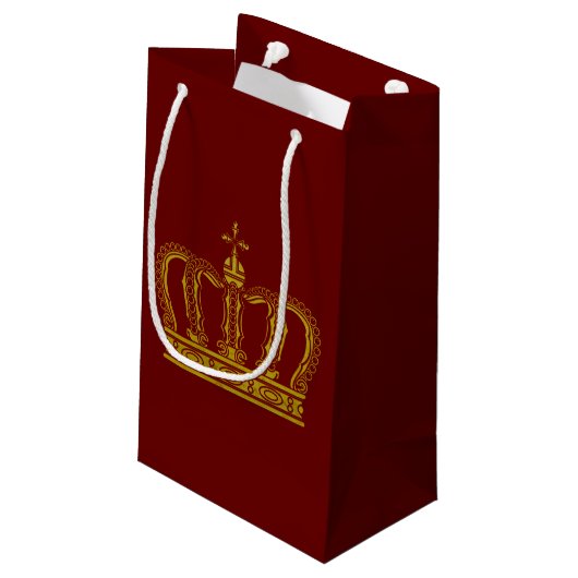 Goldene Krone + Ihr Hintergrund u. Ideen Kleine Geschenktüte (Rückseite Schrägansicht)