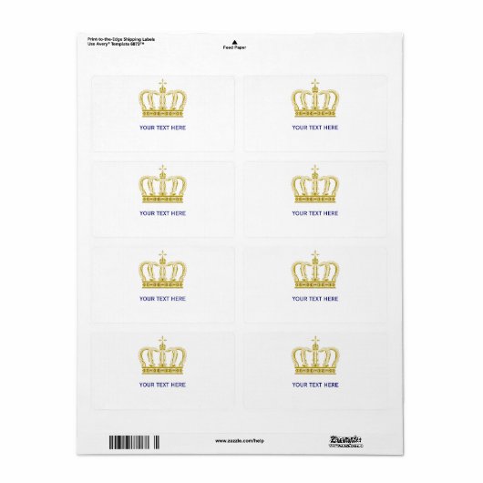 Goldene Krone + Ihr Text (Vorne)