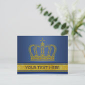 Goldene Krone + Ihr Text & Bild Postkarte (Stehend Vorderseite)