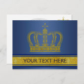 Goldene Krone + Ihr Text & Bild Postkarte (Vorne/Hinten)