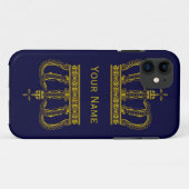 Goldene Krone + Ihr Text Case-Mate iPhone Hülle (Rückseite (Horizontal))