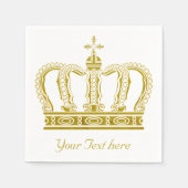 Goldene Krone + Ihr Text Serviette (Vorderseite)