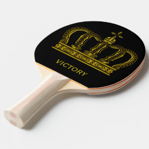 Goldene Krone + Ihr Text Tischtennis Schläger