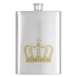 Goldene Krone + Ihre Ideen Flachmann