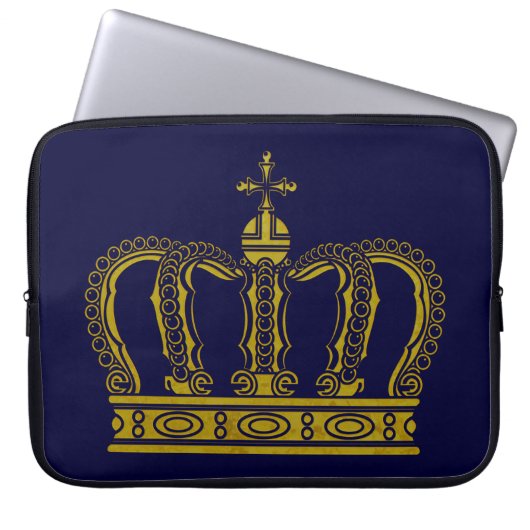 Goldene Krone + Ihre Ideen Laptopschutzhülle (Vorderseite)